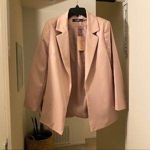 Petite Blush Boyfriend Blazer